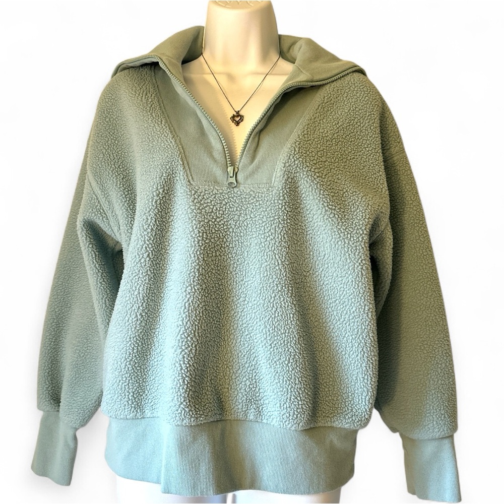 A New Day Quarter Zip Fleece Sweatshirt Large NWT